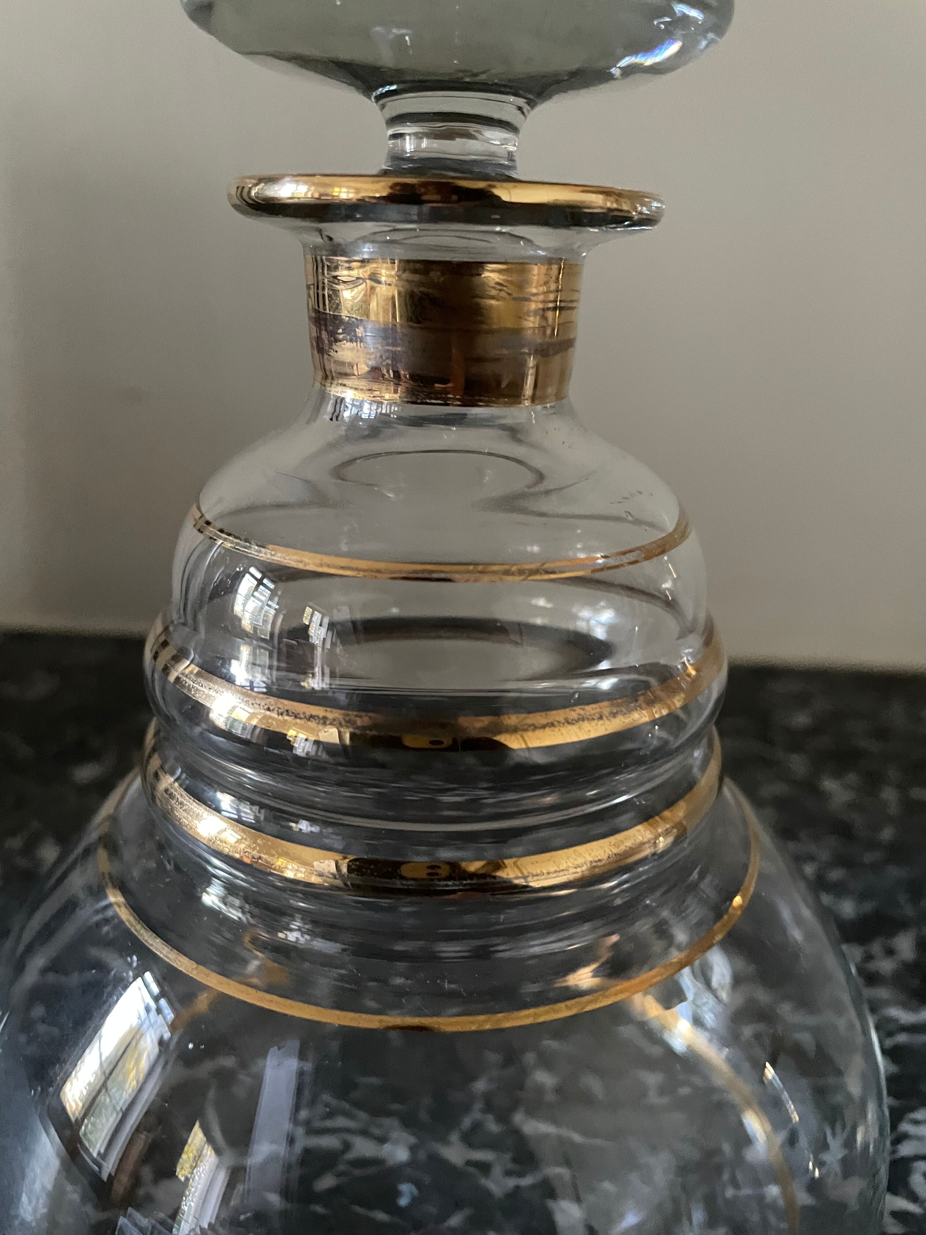 Golden glass carafons