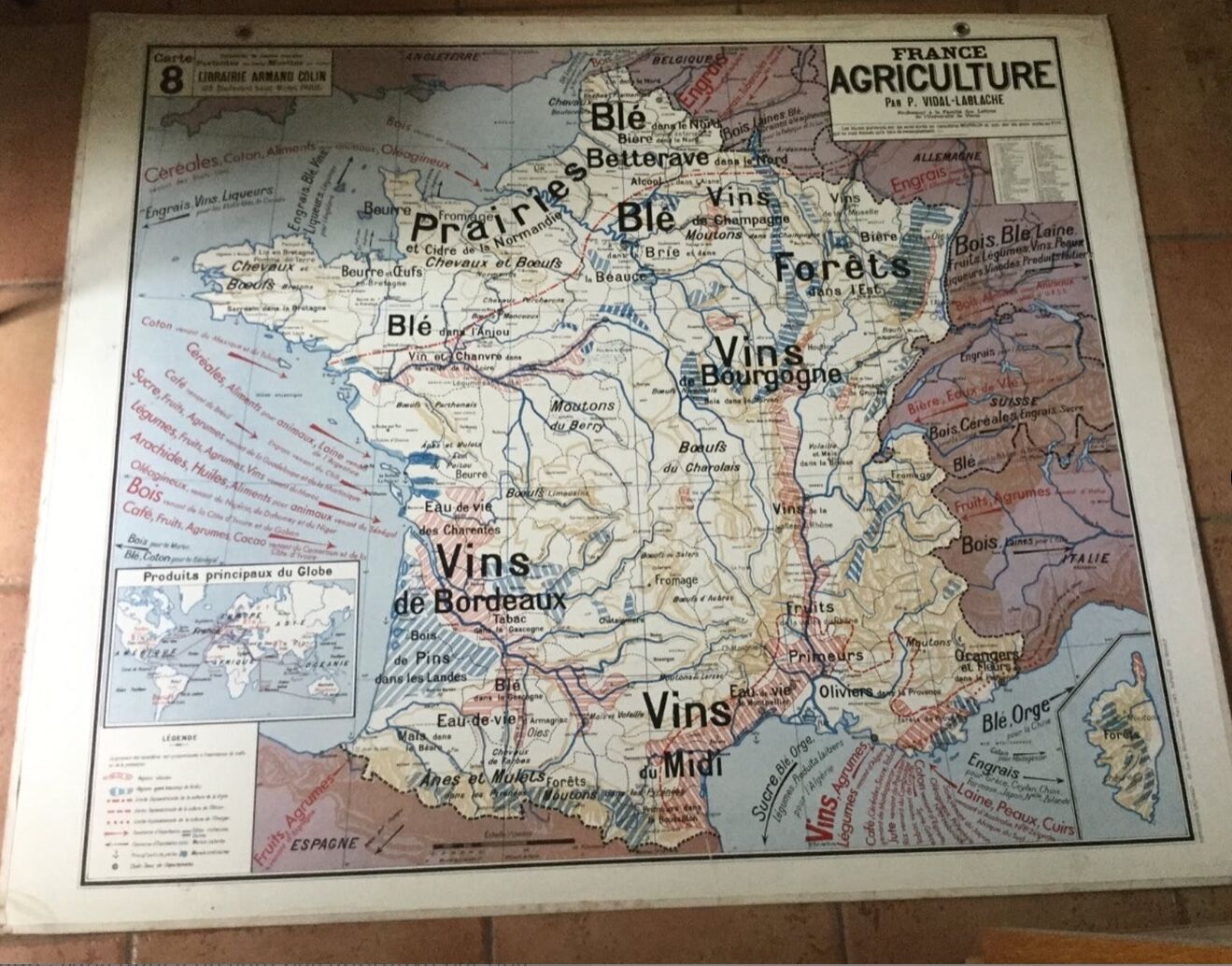 Map of France Vidal Lablache number 8