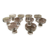 Lot de 10 coupes à Champagne vintage années 70