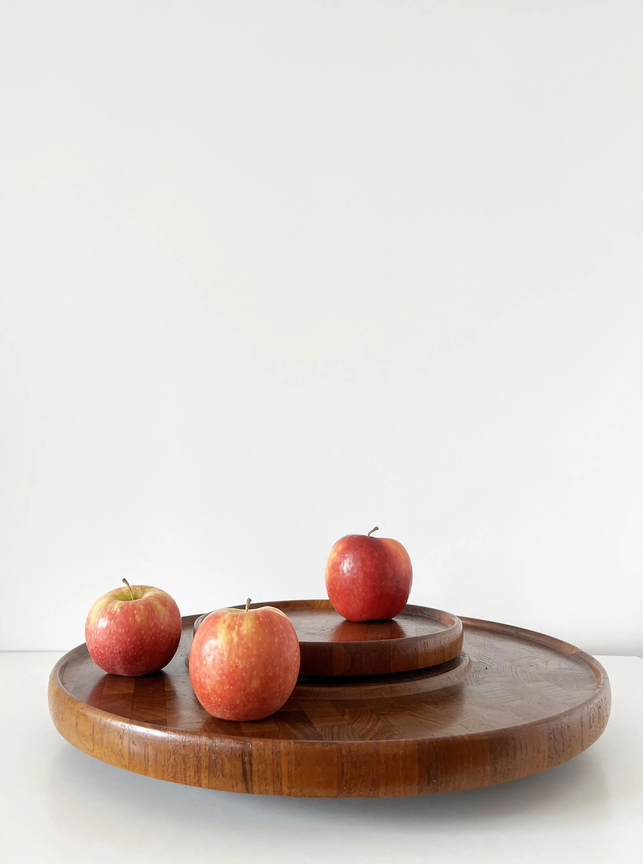 Large rotating teak platter Denmark Digsmed 1970
