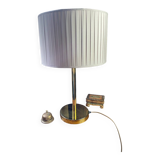 Brass lamp with pleated shade
