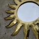 Vintage sun mirror in golden wood 60x60cm