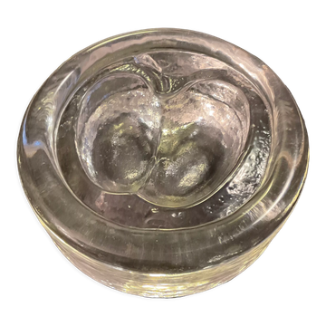 Vide poche vintage pomme en verre moulé