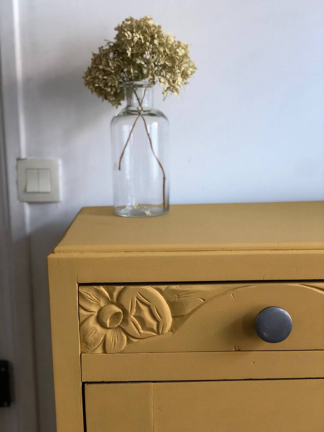 Asymmetrical vintage chest of drawers