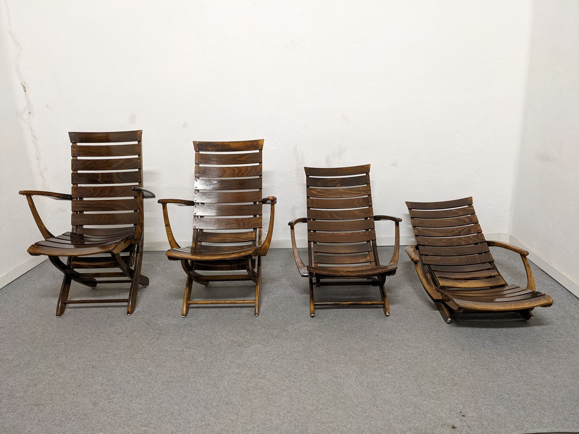 Series of 4 relax armchairs from the 60s/70s by Triconfort