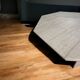 Octagonal coffee table in travertine