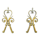 Pair of bronze andirons