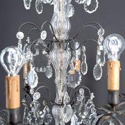 Important bronze chandelier, Baccarat crystal, Louis XV style, 1900.