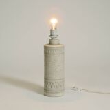 1960s white Rimini ceramic table lamp by Aldo Londi for Bitossi Italy