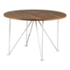 Table ronde en métal et bois, France, circa 1950