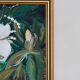Huile sur toile « Motifs floraux » par Eila C, Suède milieu XXème