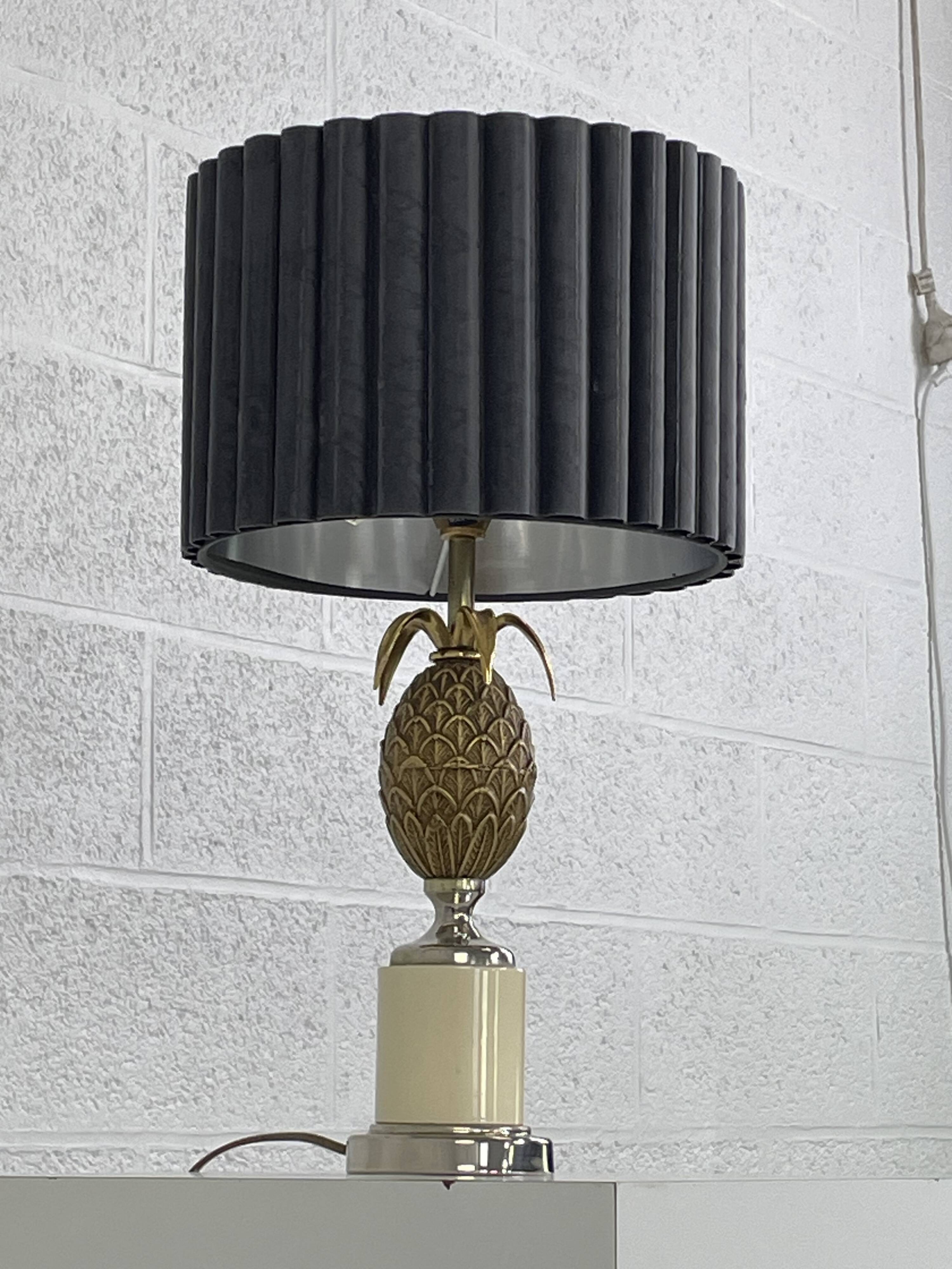 Vintage brass pineapple lamp