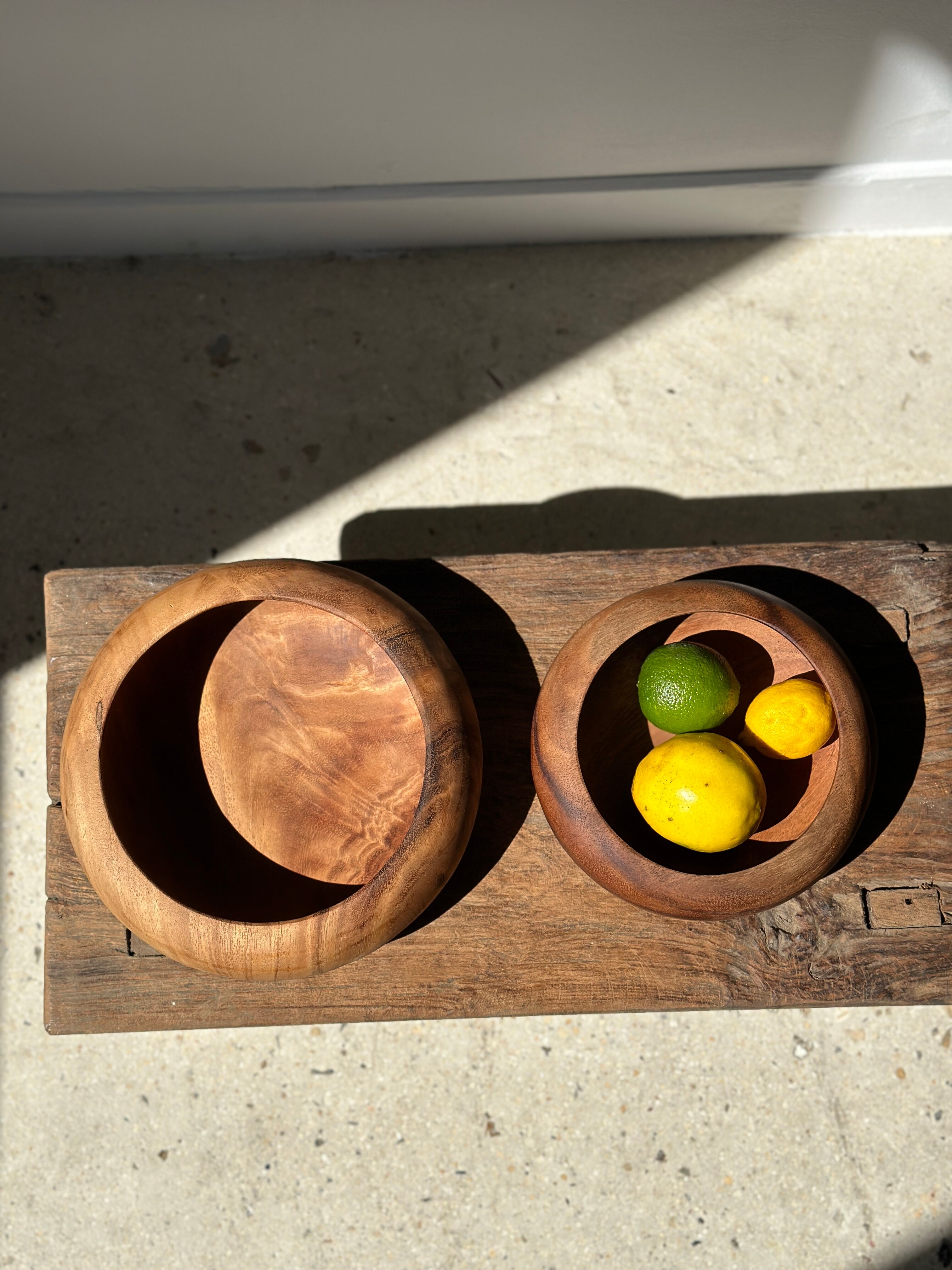 Bowl or monoxyl teak cut d:25.5