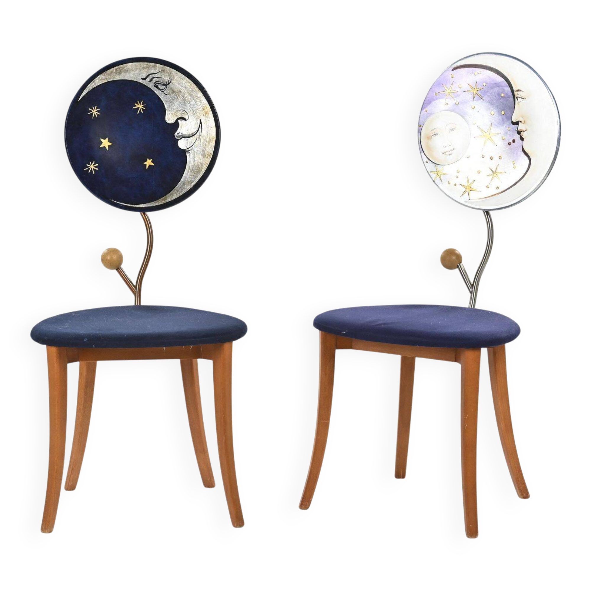 Pair of Luna e Sole chairs by Carlo Berruti (XX-XXI century)