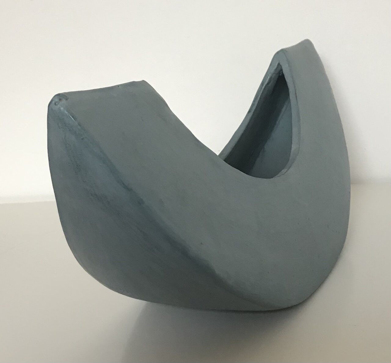Half moon ceramic vase