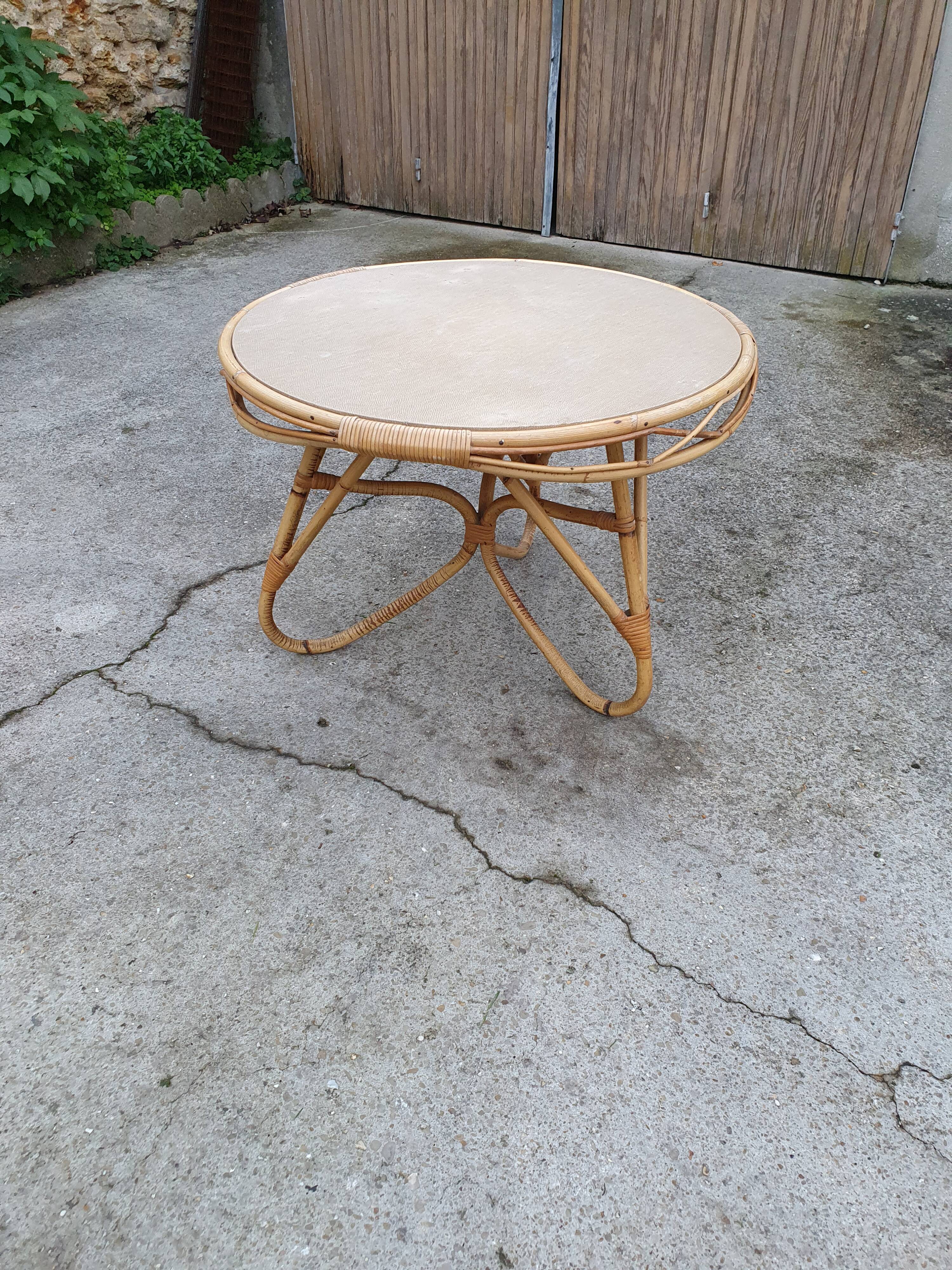 Vintage rattan coffee table