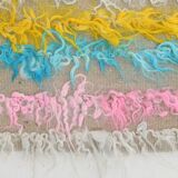 3x10 Pink & Blue Kilim Runner Rug, 94x294Cm