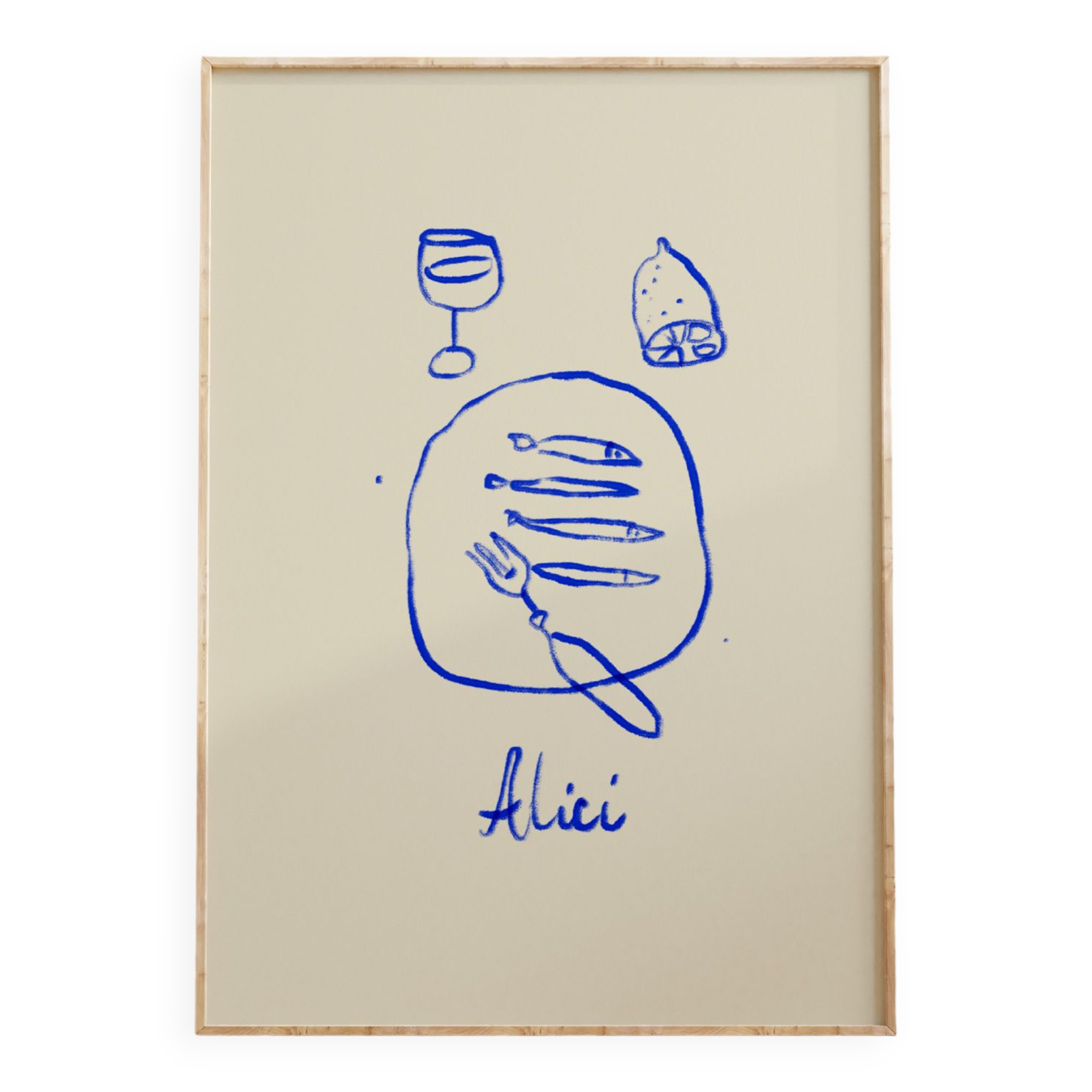 Anchovy -  Illustration giclee print, 50x70cm