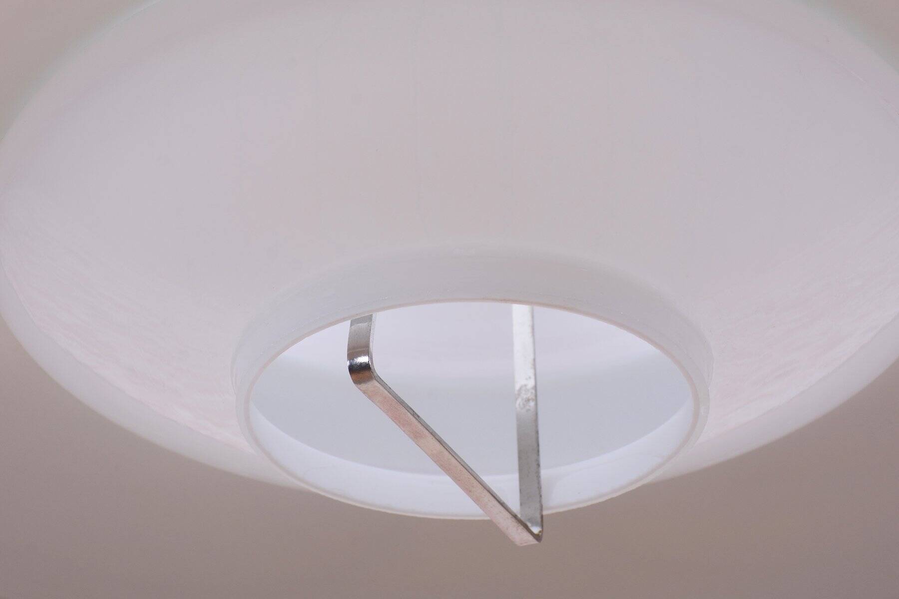 Mid-Century Chandelier in Brass and Lacquered Steel, Czech, 1960s