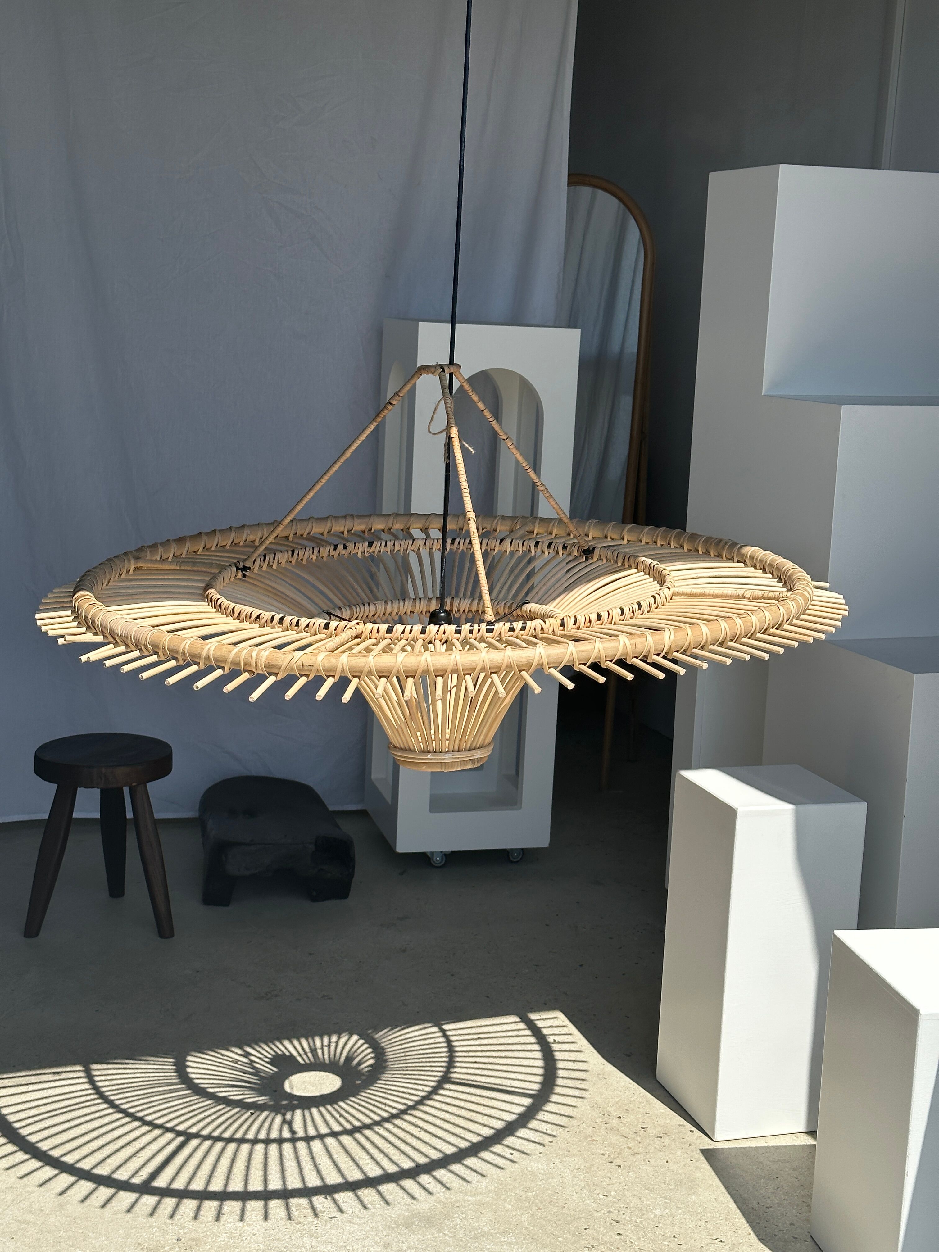 Suspension rattan saucer iron frame D:120 H:60