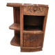Old bedside table in wood and marble