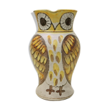 Zoomorphic ceramic owl pitcher signed owl