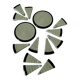 Art Deco celadon and black modular service cutlery rest