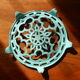 Blue enamelled cast iron flat
