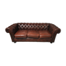 Sofas chesterfield brown leather 3 places
