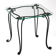 Side table in wrought iron and glass top year 50