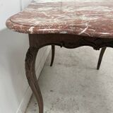 Louis XV mid-table in oak and marble, 18th century.