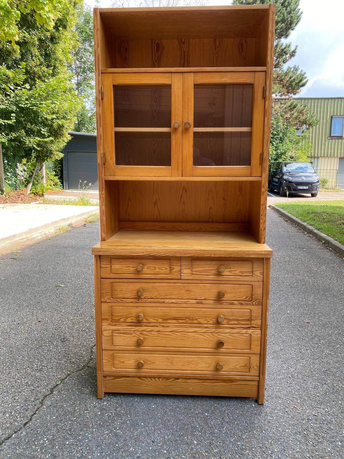 Vitrine scandinave en bois 1970