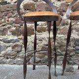 Set of 4 bar stools restaurant pub tavern metal 1970s