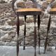 Set of 4 bar stools restaurant pub tavern metal 1970s