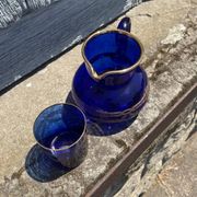 Service pichet De Nuit Bleu Verre