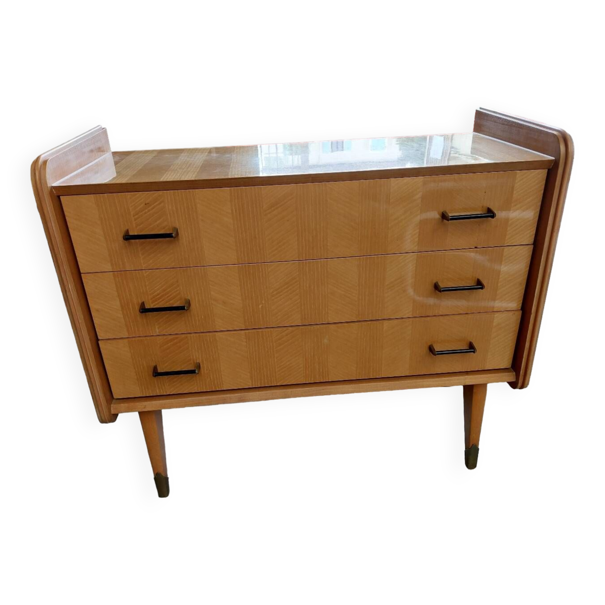 1960s chest of drawers with compass feet