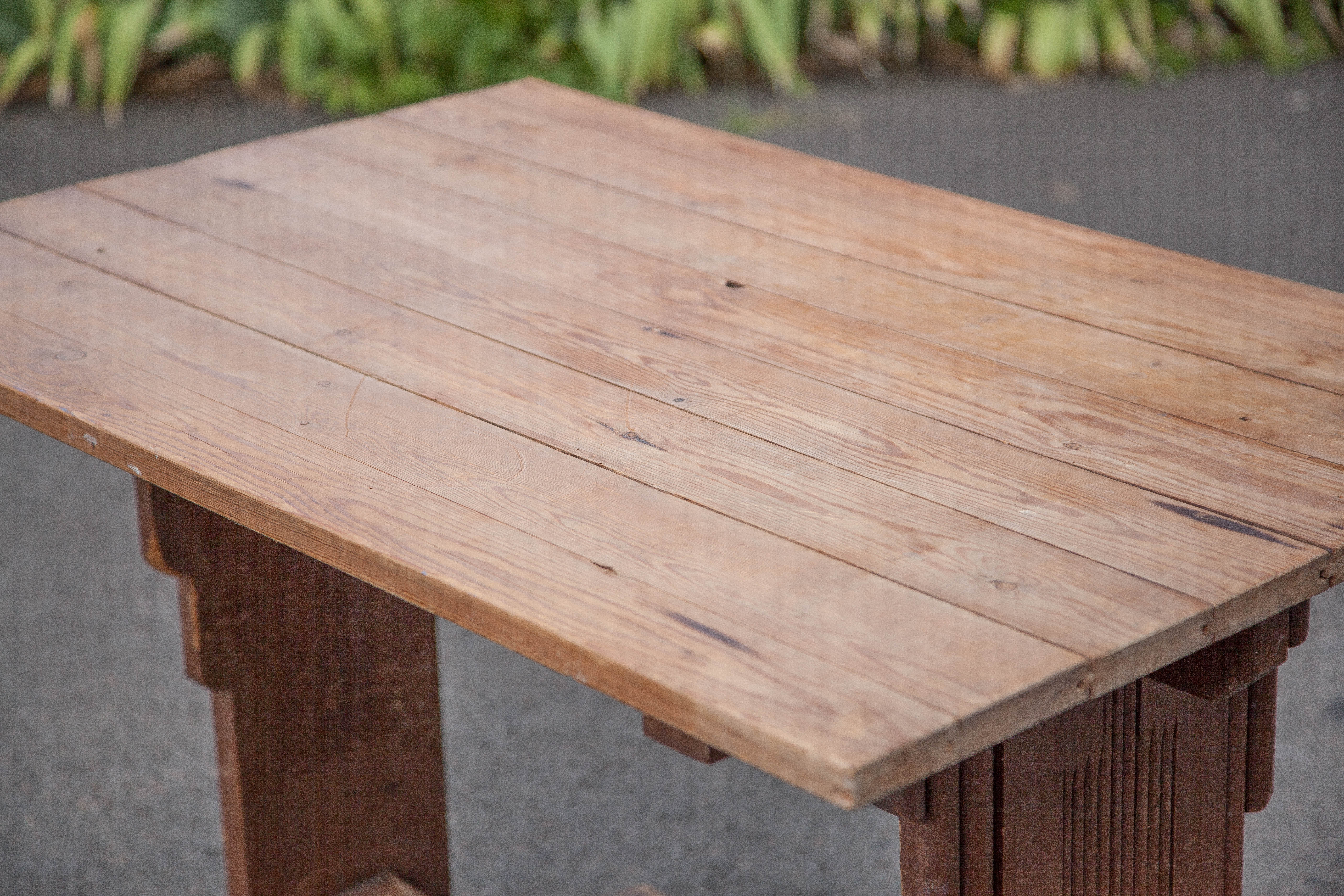 Vintage wood bistro table