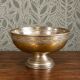Vintage metal footed coupe in gold and silver – Floral decor