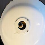 Black and white industrial hanging lamp