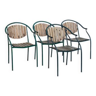 4 chaises de jardin / bistro par Lothar, 50s