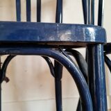 Duo of old blue bistro chairs