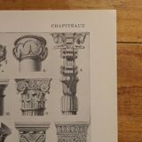 Lithographie originale sur les chapiteaux