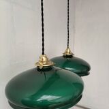 Green opaline pendant lights