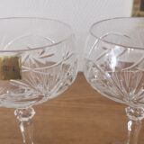 4 Champagne glasses in cut bohemian crystal Claudia