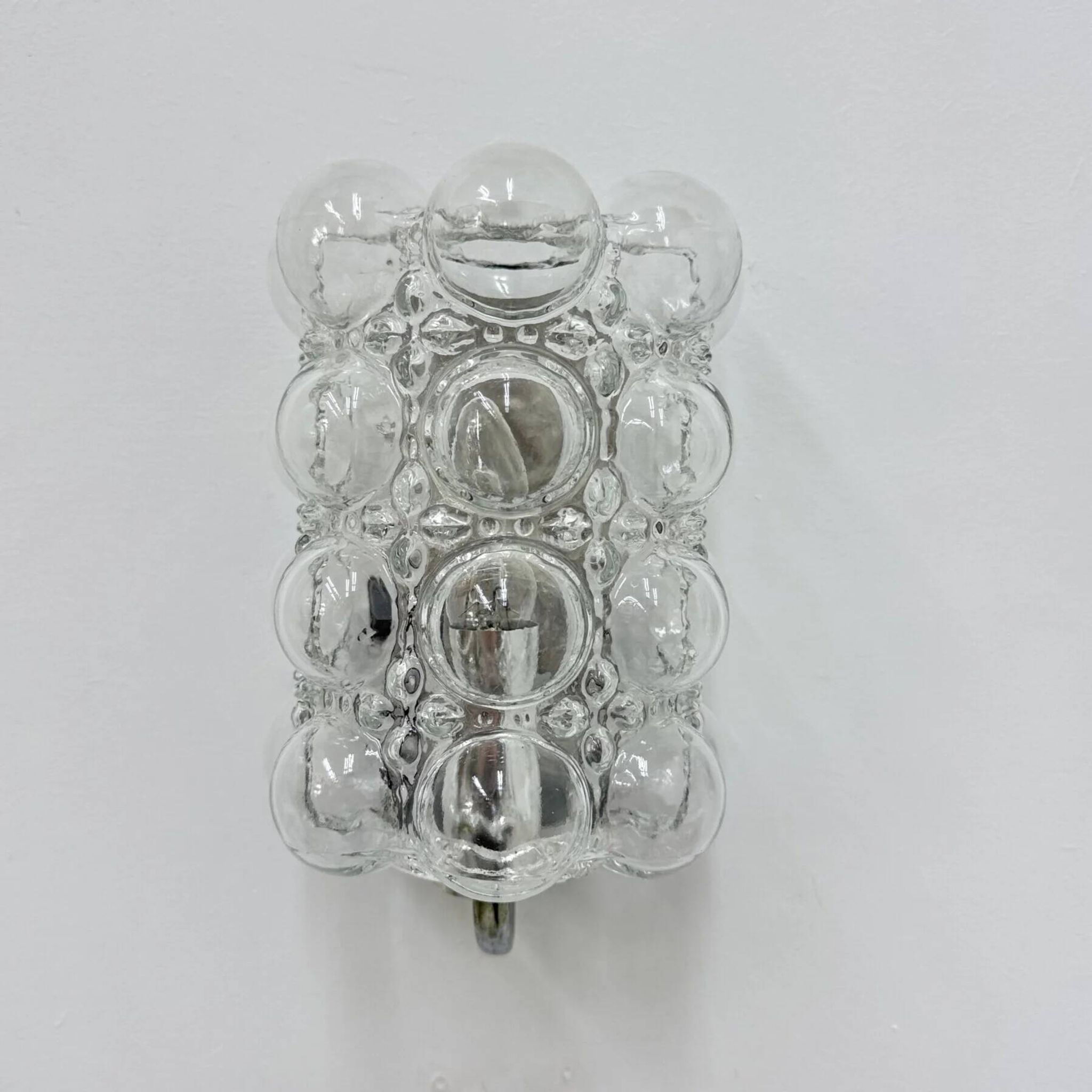Set of 2 bubble glass wall lamp sconces by Helena Tynell for Limburg, Germany, 1970s