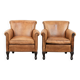 2 fauteuils vintage en cuir de mouton