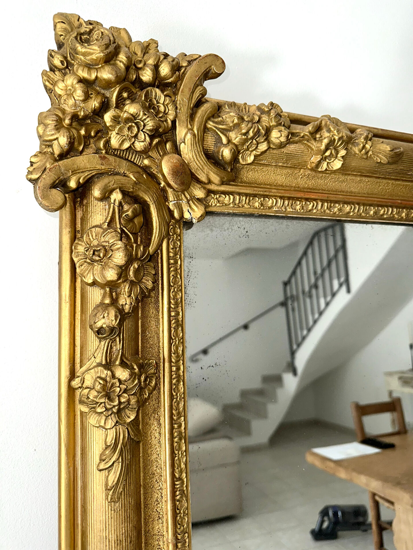 Miroir ancien doré époque XIXème