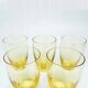 Set of literatka glasses, mid-century modern, yellow glass, Czechoslovakia, 1950s