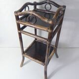 Vintage rattan saddle side table