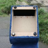 Chauffeuse velours bleu, circa 1980